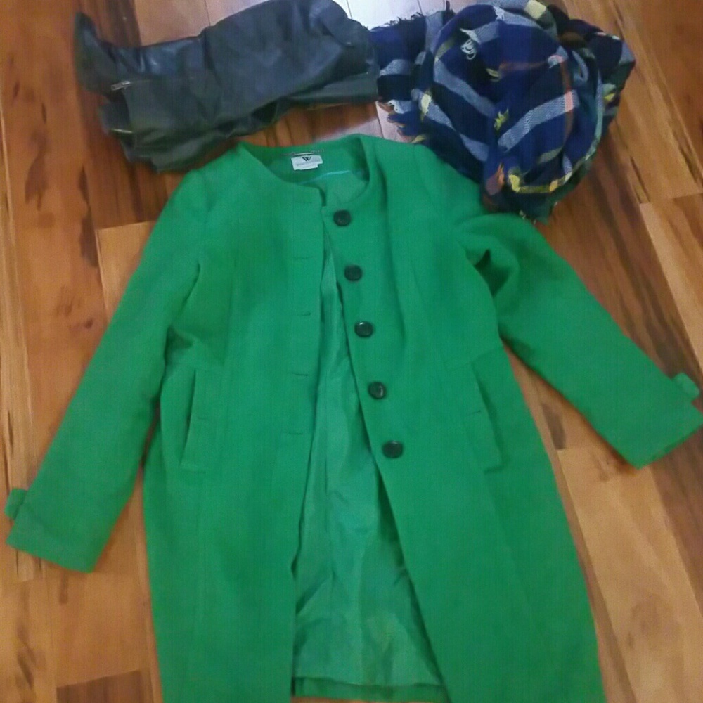 Worthington green dress coat Size L
